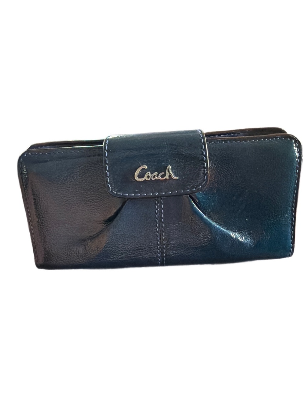 Coach Glossy navy Patent Leather  Wallet